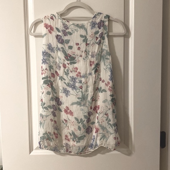 Tendenze 100% silk white cowl neck top in pink and purple flower print - Picture 5 of 5